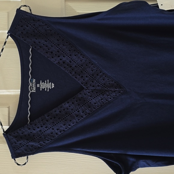 CROFT AND BARROW WOMEN'S PLUS SIZE BLUE SLEEVELESS SUMMER TOP SIZE XXL - Picture 3 of 14